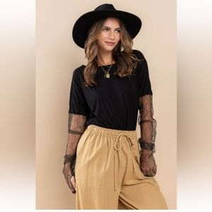 Contrast Dolman Bodysuit Top with Thumbhole
